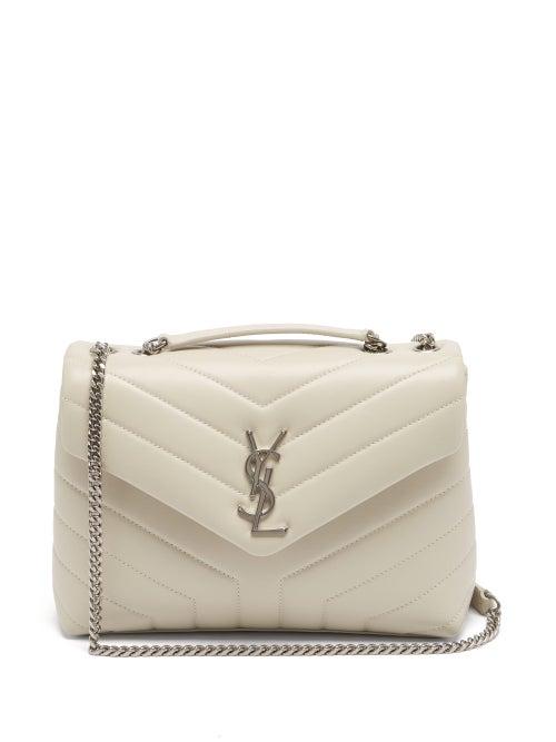 Matchesfashion.com Saint Laurent - Lou Lou Small Quilted-leather Shoulder Bag - Womens - White