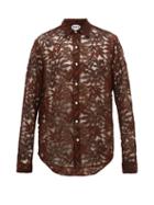 Matchesfashion.com Hope - Air Clean Guipure Lace Shirt - Mens - Brown