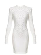 Balmain Close-neck Mesh-knit Mini Dress