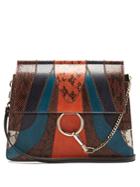 Chloé Faye Medium Snakeskin And Leather Shoulder Bag