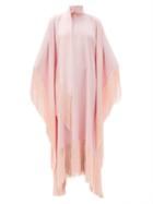 Matchesfashion.com Taller Marmo - Mrs. Ross Fringed Crepe Kaftan - Womens - Pink