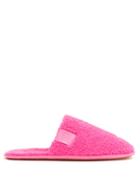 Loewe - Anagram-tab Fleece Slippers - Womens - Pink