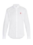 Ami Logo-embroidered Long-sleeve Shirt