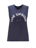 Matchesfashion.com The Upside - Muscle Logo-print Cotton-jersey Tank Top - Womens - Navy