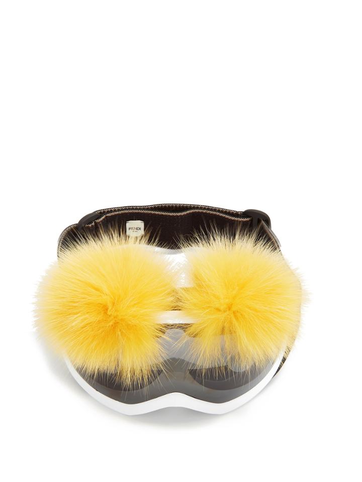 Fendi Bag Bugs Fur-embellished Ski Goggles