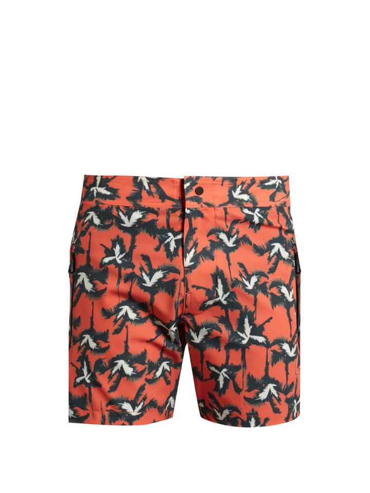 Everest Isles Drauper Palm Tree-print Swim Shorts