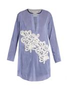 Lila Eugénie 1707 Jesi Pinstriped Cotton And Silk-blend Shirt