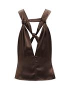Matchesfashion.com Ludovic De Saint Sernin - Knotted-straps Satin Vest - Mens - Brown