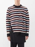 Charles Jeffrey Loverboy - Mega Shred Striped Wool-blend Sweater - Mens - Blue Stripe