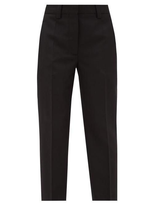 Matchesfashion.com Acne Studios - Tailored Cropped Grain-de-poudre Trousers - Womens - Black