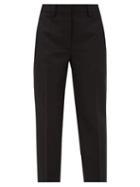 Matchesfashion.com Acne Studios - Tailored Cropped Grain-de-poudre Trousers - Womens - Black