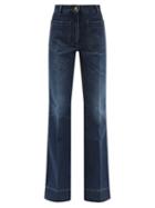 Ladies Rtw Victoria Beckham - Alina High-rise Wide-leg Jeans - Womens - Light Denim