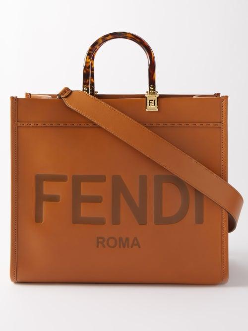 Fendi - Sunshine Medium Leather Tote Bag - Womens - Tan