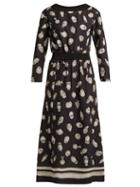 Matchesfashion.com Altuzarra - Paola Vase Print Satin Dress - Womens - Black Multi