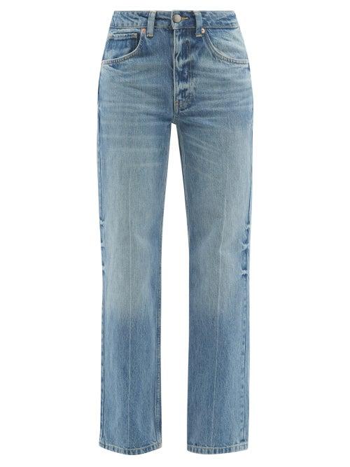 Raey - Push Organic-cotton Straight-leg Jeans - Womens - Light Blue