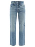 Raey - Push Organic-cotton Straight-leg Jeans - Womens - Light Blue