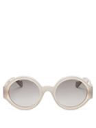 Matchesfashion.com Loewe - Anagram Round Acetate Sunglasses - Womens - Grey