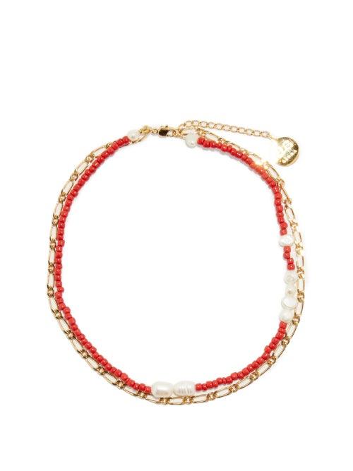 Ladies Jewellery By Alona - Sunrise Pearl & 18kt Gold-plated Beaded Necklace - Womens - Multi