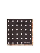 Matchesfashion.com Paul Smith - Stripe Edged Polka Dot Silk Pocket Square - Mens - Multi