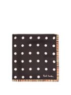 Matchesfashion.com Paul Smith - Stripe Edged Polka Dot Silk Pocket Square - Mens - Multi
