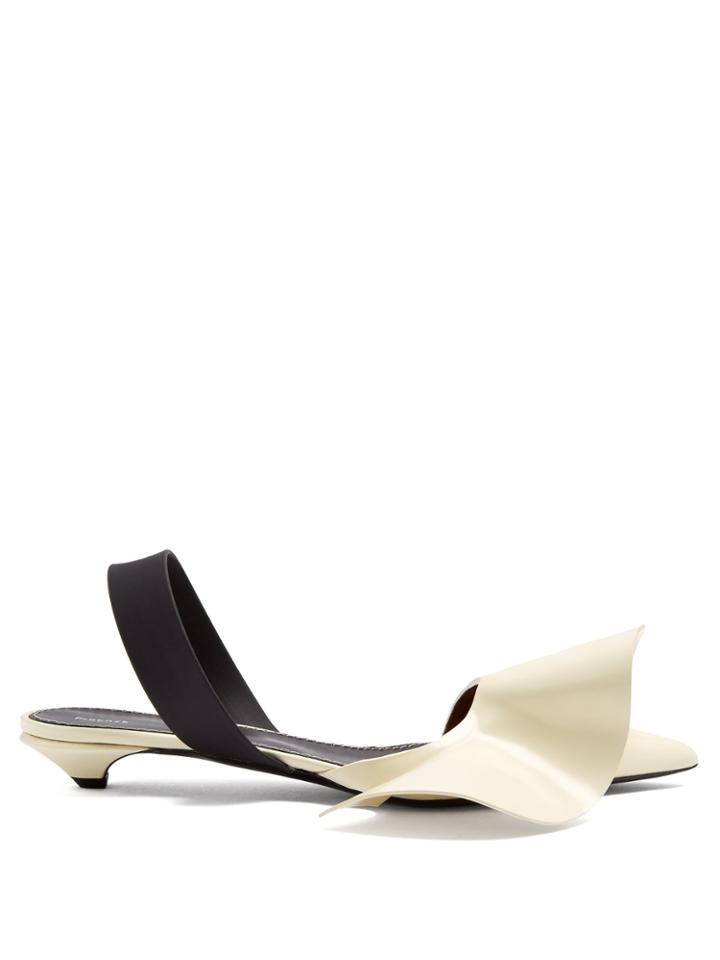 Proenza Schouler Frill-detailed Leather Kitten-heel Slingback Pumps
