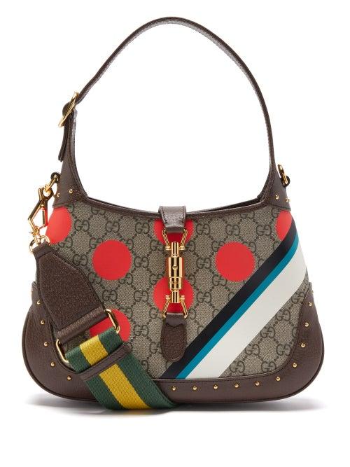 Gucci - Jackie 1961 Small Polka Dot Gg-canvas Shoulder Bag - Womens - Multi