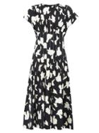 Matchesfashion.com Proenza Schouler - Pintucked-waist Pleated Floral-print Crepe Dress - Womens - Black Multi