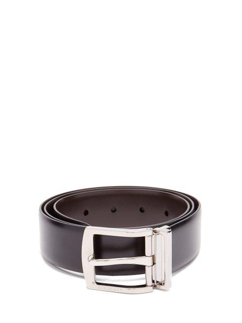Matchesfashion.com Burberry - Knight Smooth Leather Belt - Mens - Black