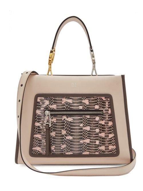 Matchesfashion.com Fendi - Runaway Watersnake And Leather Bag - Womens - Light Pink