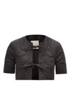 Matchesfashion.com 1 Moncler Jw Anderson - Amindra Quilted Down Tie-front Cropped Jacket - Womens - Black
