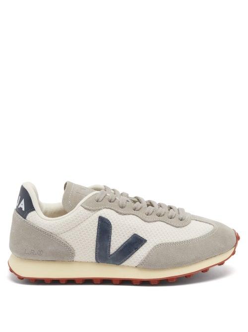 Matchesfashion.com Veja - Rio Branco Logo-appliqu Mesh And Suede Trainers - Womens - White Navy
