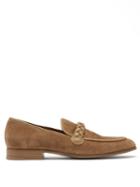 Mens Shoes Gianvito Rossi - Belem Braided-strap Suede Loafers - Mens - Light Brown