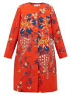 Matchesfashion.com By Walid - Tanita Floral Print Cotton Coat - Womens - Red Multi