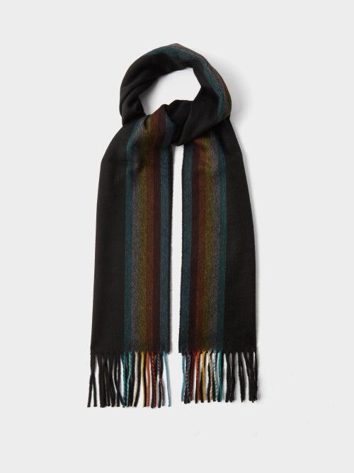 Paul Smith - Bright Stripe Cashmere Scarf - Mens - Black