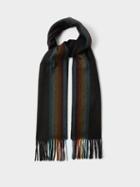 Paul Smith - Bright Stripe Cashmere Scarf - Mens - Black
