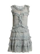 Rebecca Taylor Floral-print Ruffle-trimmed Silk-chiffon Dress