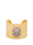 Matchesfashion.com Begum Khan - Pharoah Bug Embellished Gold Vermeil Cuff - Womens - Crystal