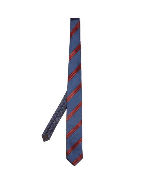 Matchesfashion.com Prada - Striped Tie - Mens - Navy Multi