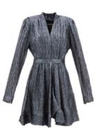 Isabel Marant - Melyo Jacquard-lam Belted Mini Dress - Womens - Silver