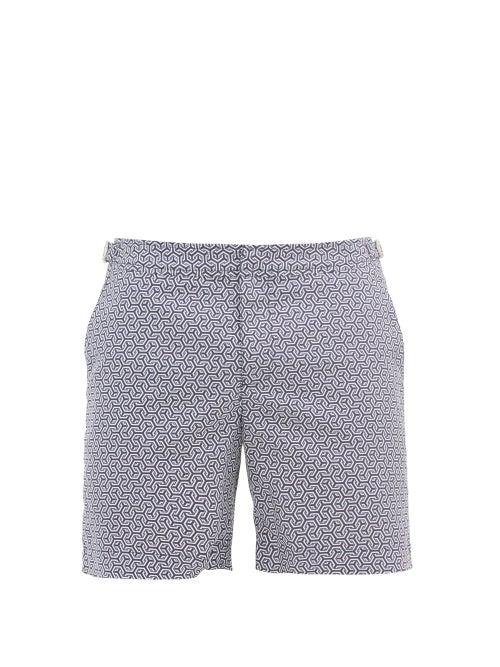 Matchesfashion.com Orlebar Brown - Bulldog Oleta-print Swim Shorts - Mens - Navy