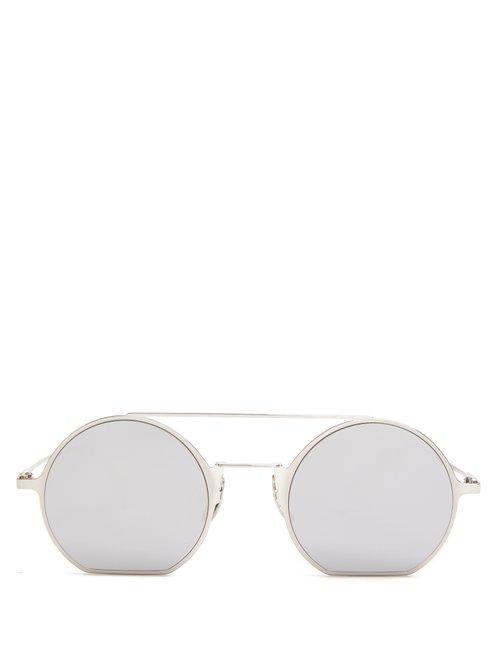 Matchesfashion.com Fendi - Round Frame Metal Sunglasses - Womens - Silver