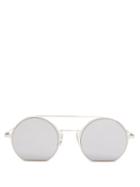 Matchesfashion.com Fendi - Round Frame Metal Sunglasses - Womens - Silver