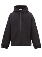 Matchesfashion.com Raey - Zip Up Cotton Blend Hooded Sweatshirt - Mens - Black