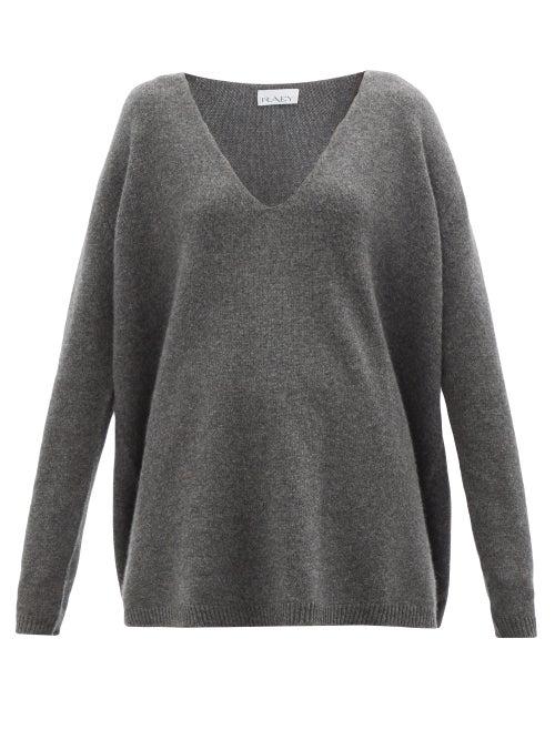 Raey - Deep V-neck Cashmere Jumper - Womens - Charcoal