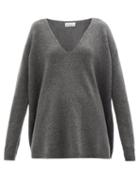 Raey - Deep V-neck Cashmere Jumper - Womens - Charcoal