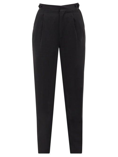 Matchesfashion.com Umit Benan B+ - Pleated Twill Tuxedo Trousers - Womens - Black