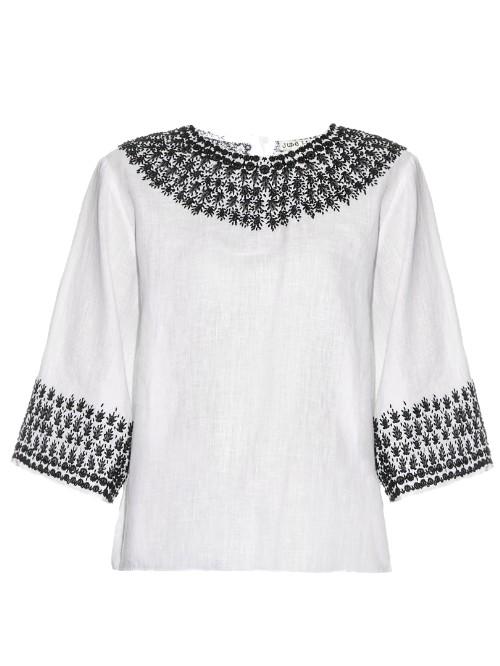 Jupe By Jackie Panzera Bead-embellished Linen Top