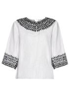 Jupe By Jackie Panzera Bead-embellished Linen Top