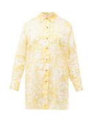Matchesfashion.com Eres - Turtle Coralsand-print Cotton Shirt Cover Up - Womens - Yellow