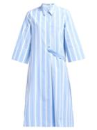 Matchesfashion.com Jil Sander - Striped Cotton Shirtdress - Womens - Blue Stripe